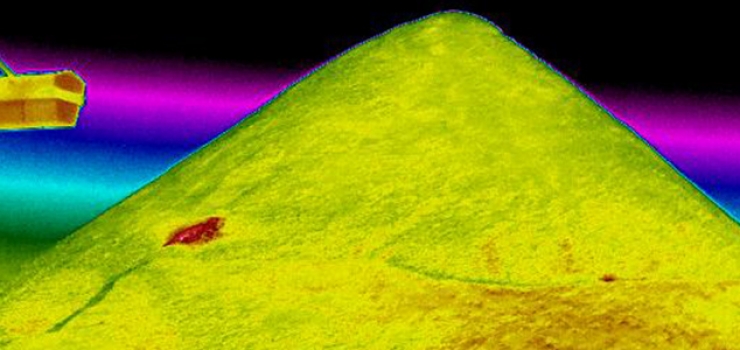 banner woodchip pile